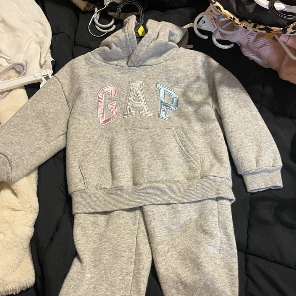 GAP Heather Gray Hoodie and Joggers Set